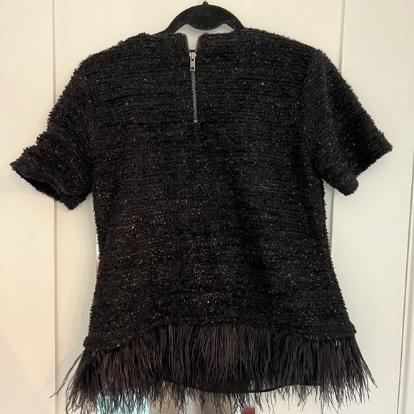 Anthropologie Deletta Sequin and Feather Trim Blouse - Picture 4 of 4